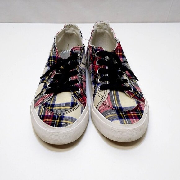 Jellypop Plaid Canvas Comfort Fit Women's 8.5M Sneakers Everyday Go Fasters - Picture 1 of 8